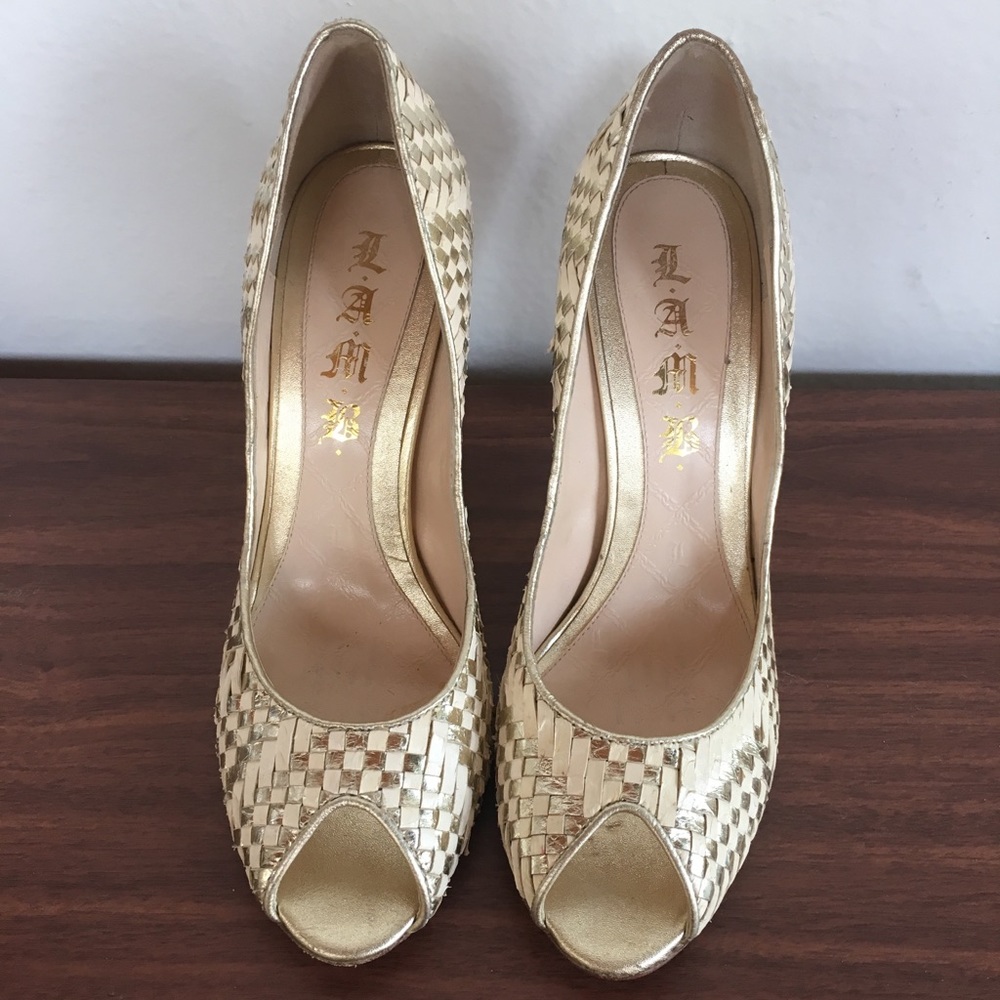 L.A.M.B. Gold Heels